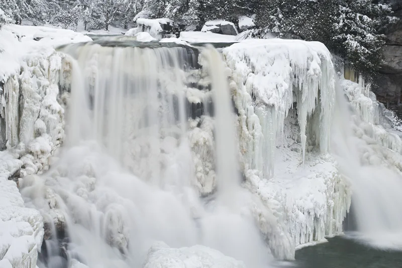 Blackwater Falls in Winter, Blackwater Falls State Park, West Virginia, United States.