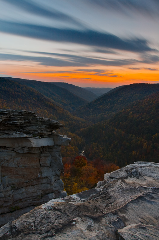 Lindy Point Overlook at Sunset, Blackwater Falls State Park, West Virginia, United States.