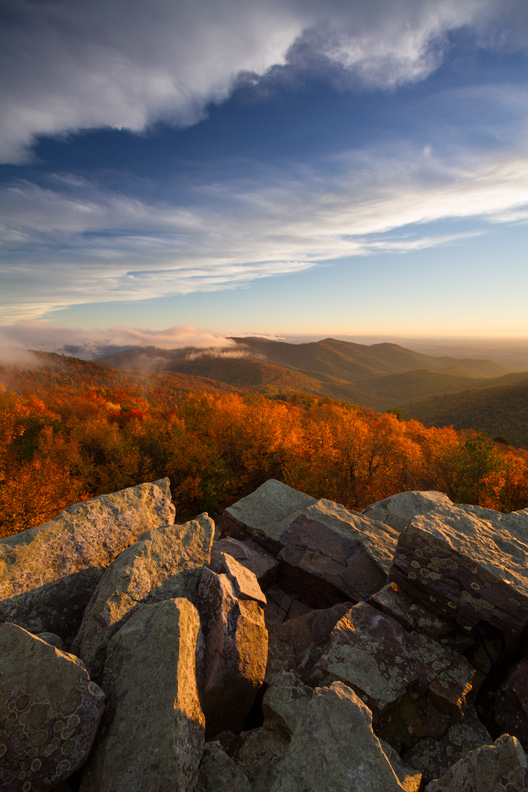 "Idealist's Viewpoint" - An autumn sunset from atop Blackrock Summit, Shenandoah National Park, Virginia.