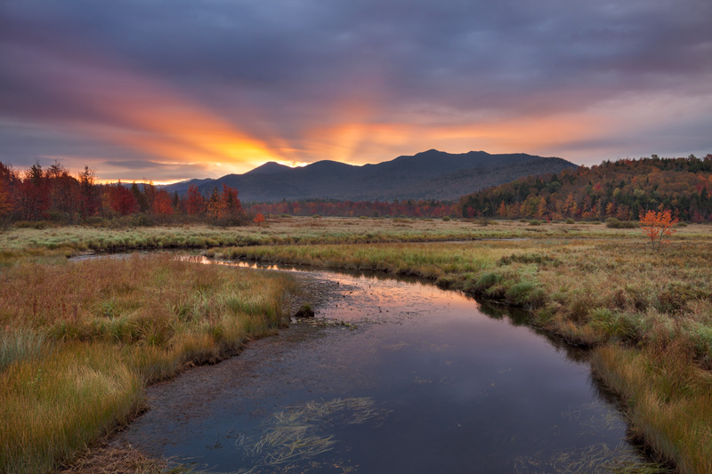 "Weary Eyes, Opened Wide" - Sunrise over a marsh overlooking the High Peaks. Adirondack Park, New York.