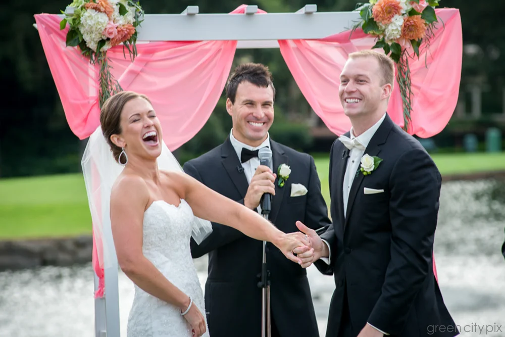 There was a lot of laughter during the vows.