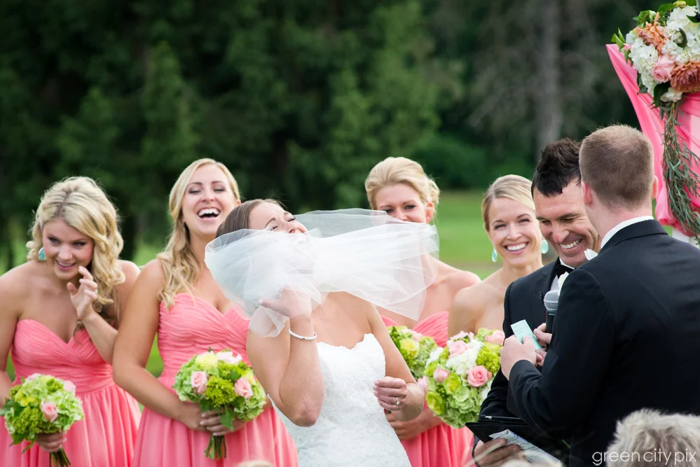 The wind kicked up a notch during the ceremony.