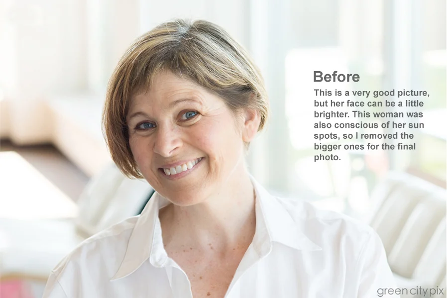 Very good picture, but we can apply a little digital make-up for an even better look.