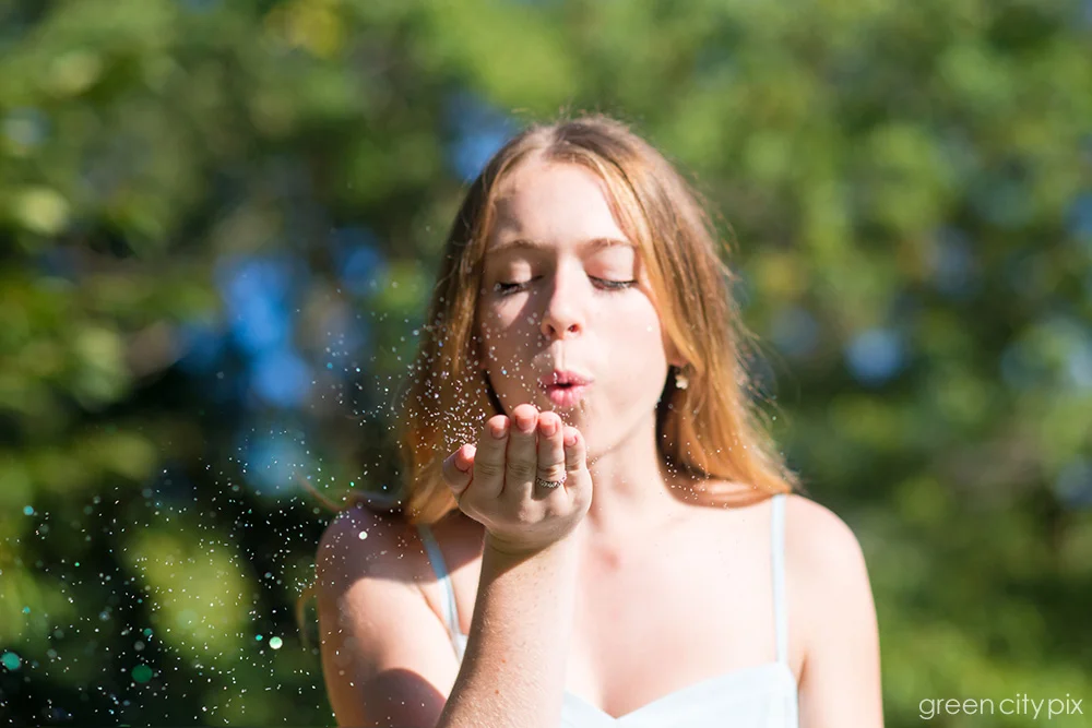 Glitter Girl - this may not make it to the high school year book, but it's perfect for updating your Facebook profile or printing and giving to your grandparents as a gift.