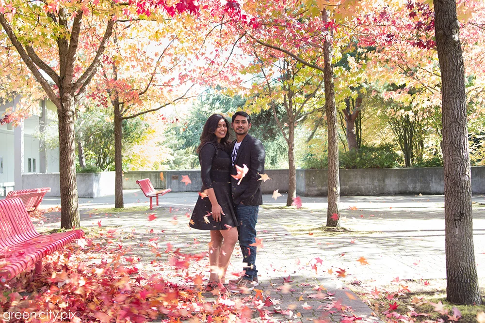 Autumn Engagement at Seattle Center