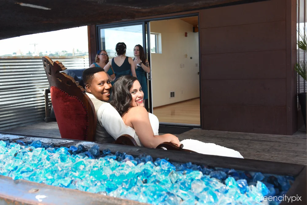 Relaxing before the ceremony.