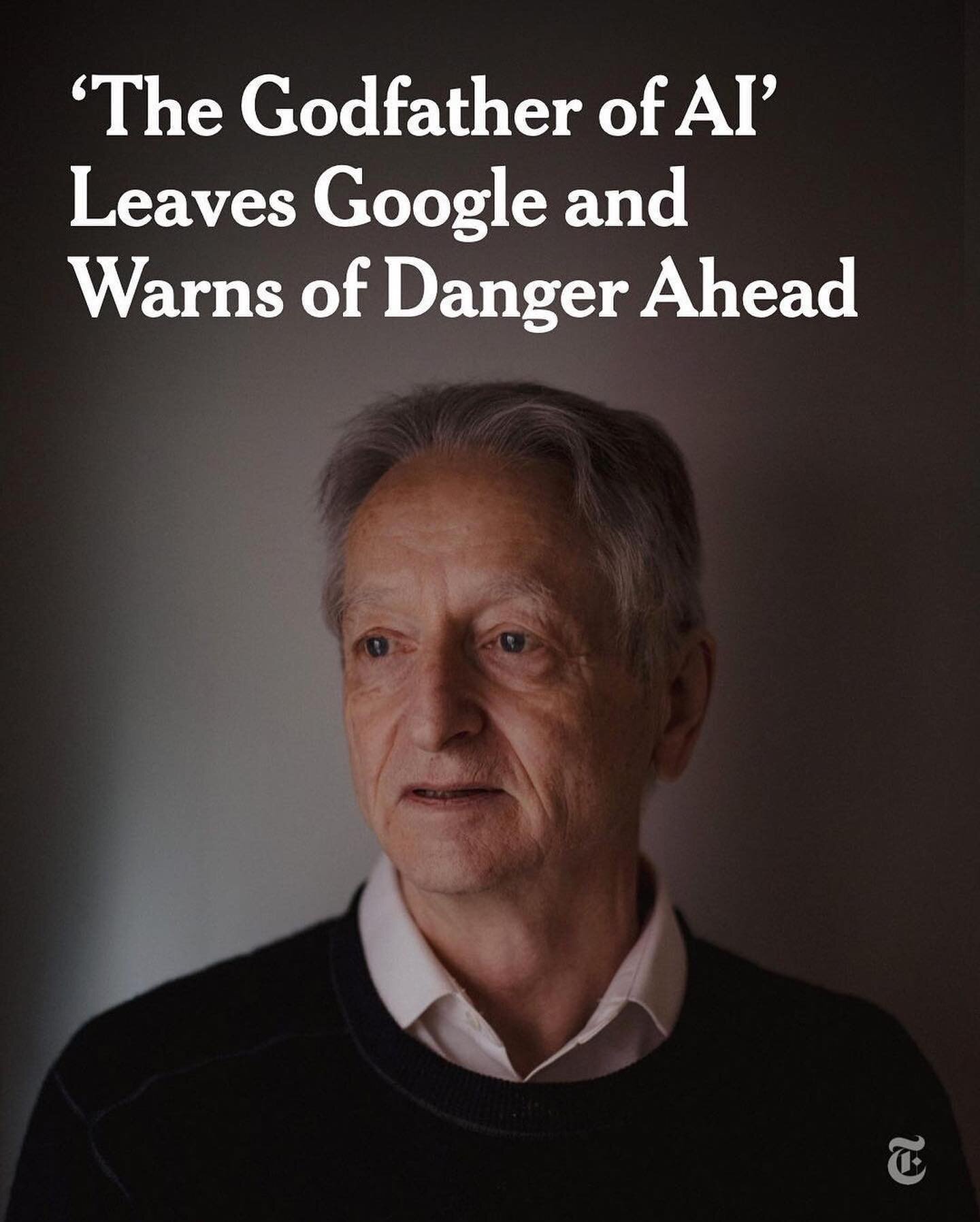As&iacute; las cosas con la famosa inteligencia artificial. #repost &bull; @nytimes For half a century, Geoffrey Hinton nurtured the technology at the heart of chatbots like ChatGPT. Now he worries it will cause serious harm.

In 2012, he and two of 