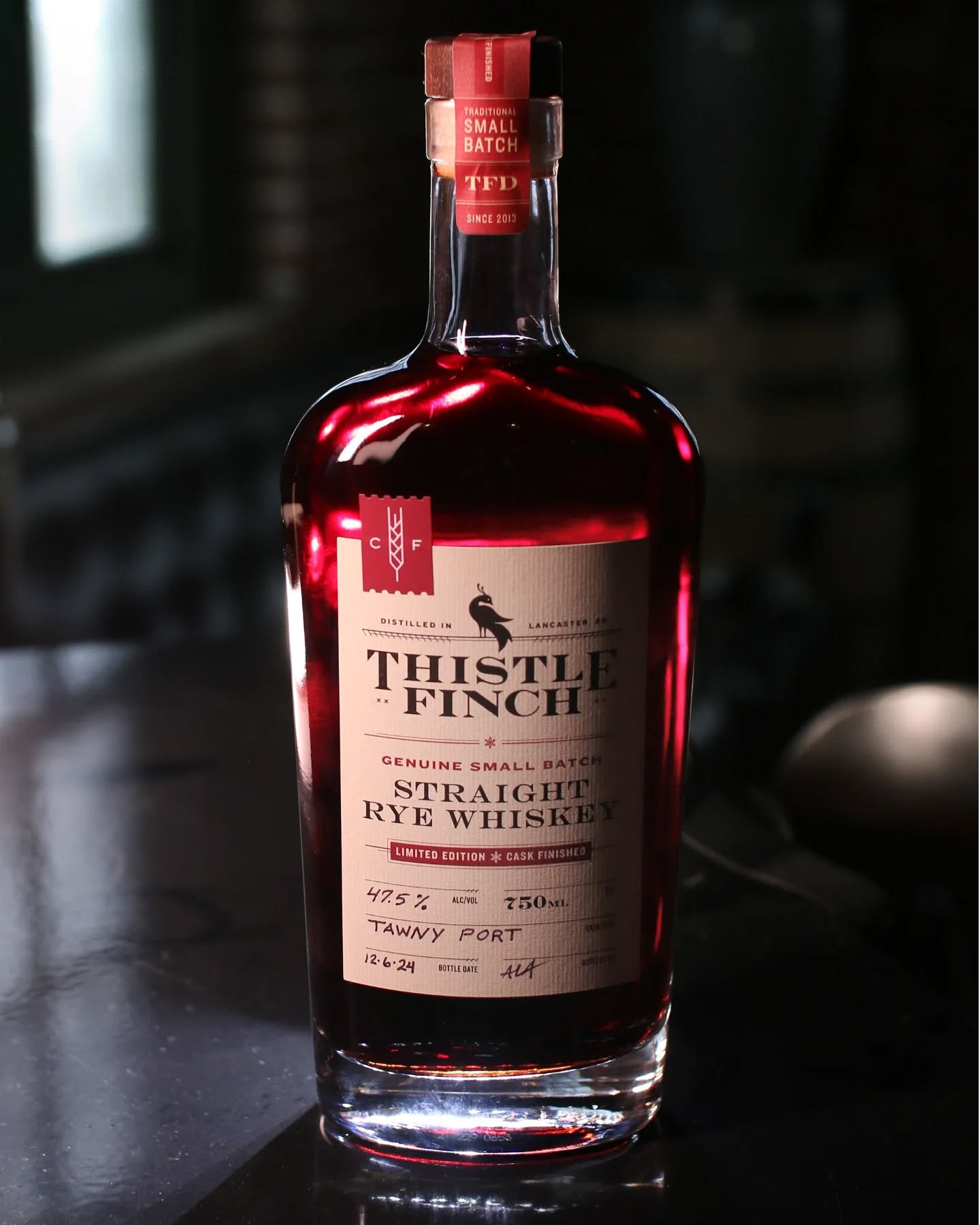 One more week until this Deep Ruby Rye, Tawny Port Cask Whiskey will be available! What a treat this will be, with notes of Dried Cranberries, Cherry and Herbs. 

This release will be at our Thistle Finch Holiday Market, Sunday Dec. 15th from 11-3pm.