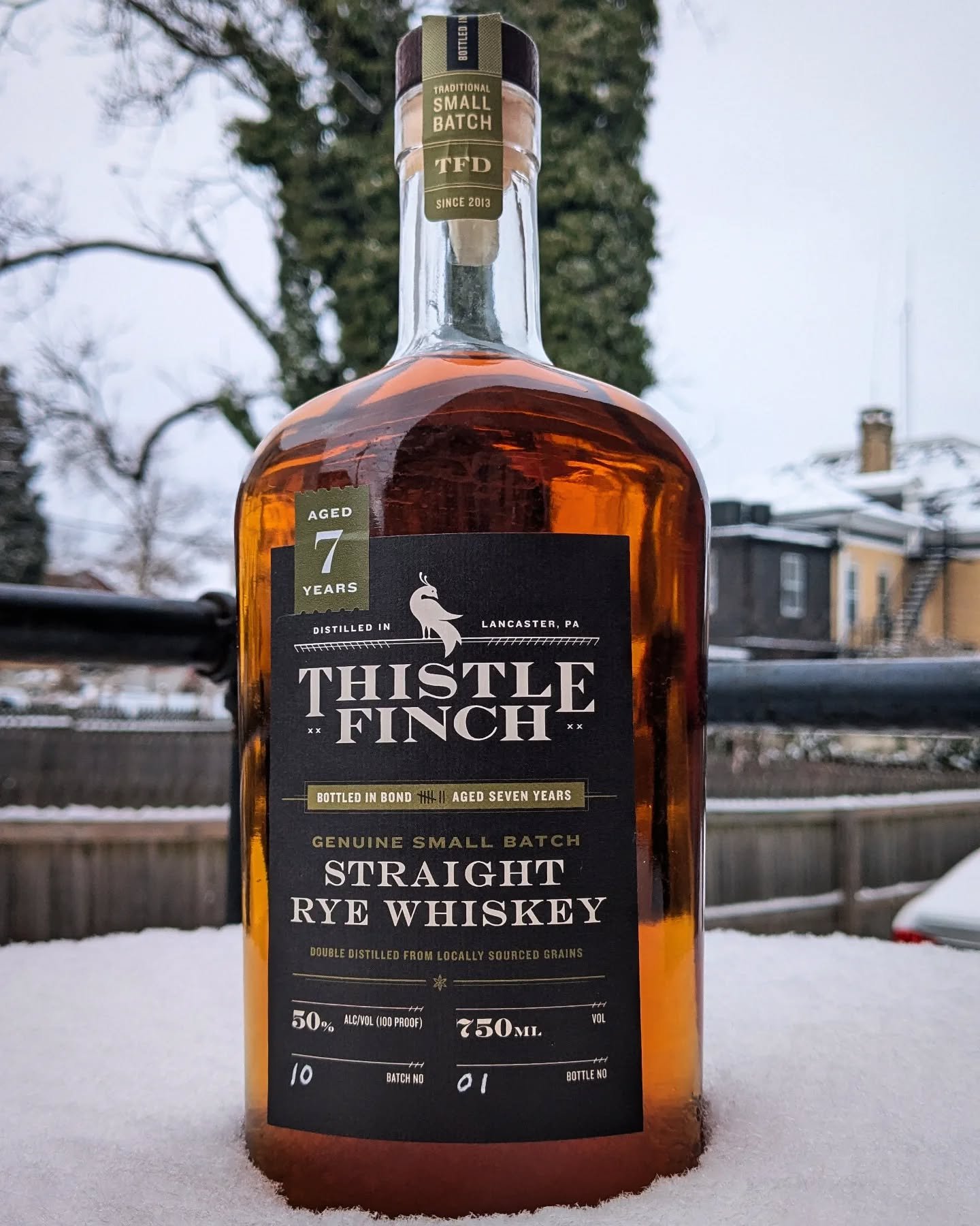 Does this snow have you stuck at home? Warm up with a dram of our 7yr bonded! We still have bottles on our website for our PA customers. Have this or anything else to be shipped to your door! 
.
.
.
.
#straightrye #bondedrye #madeinpa #madeinlancaste