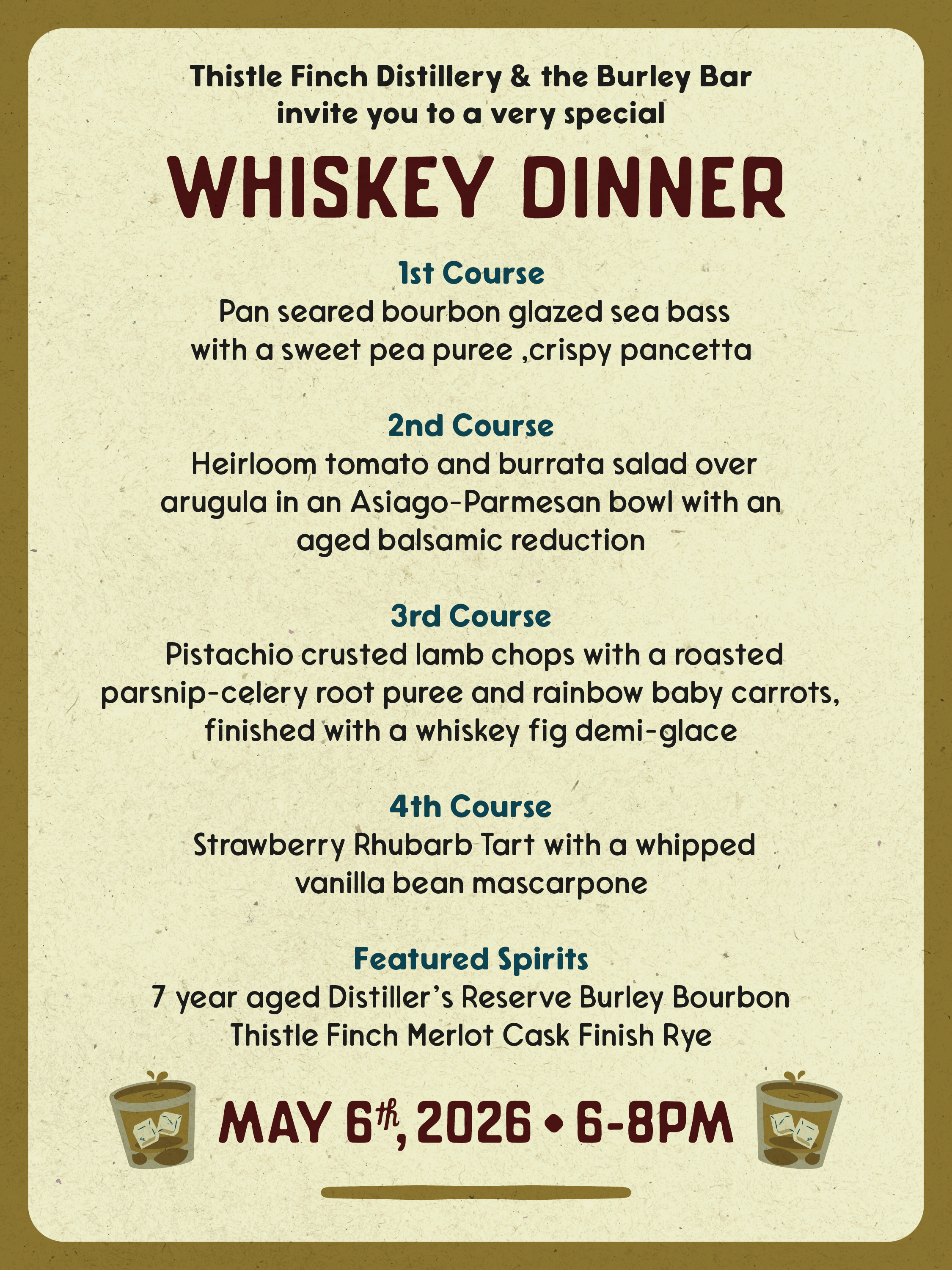 Spring Whiskey Dinner 2026