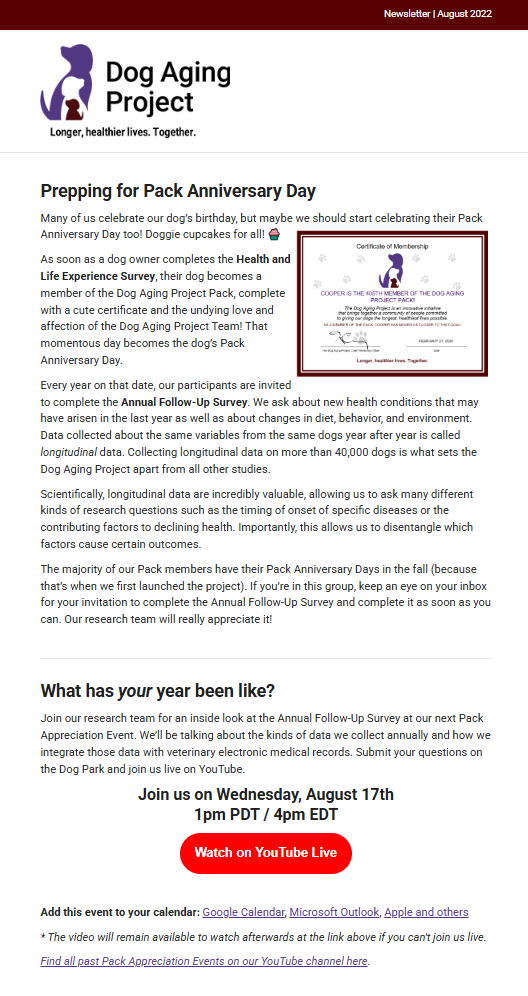 August 2022 Newsletter