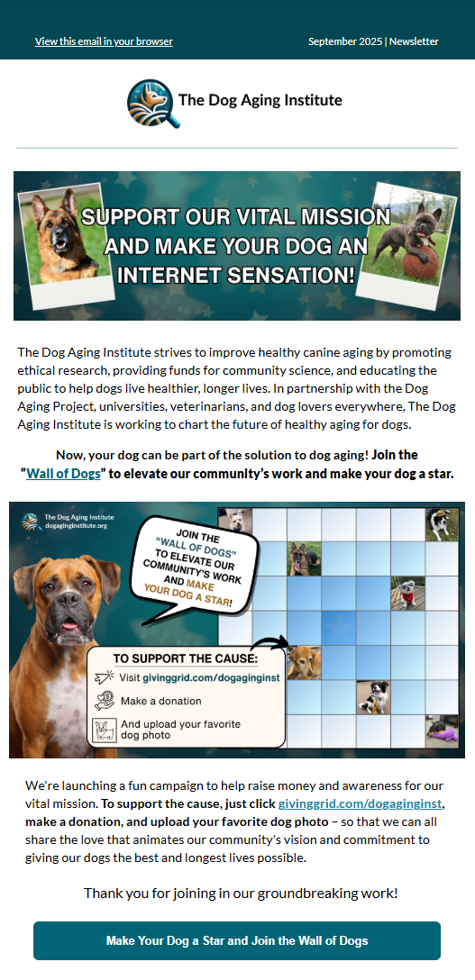 Sept. 2025 | Wall of Dogs Campaign