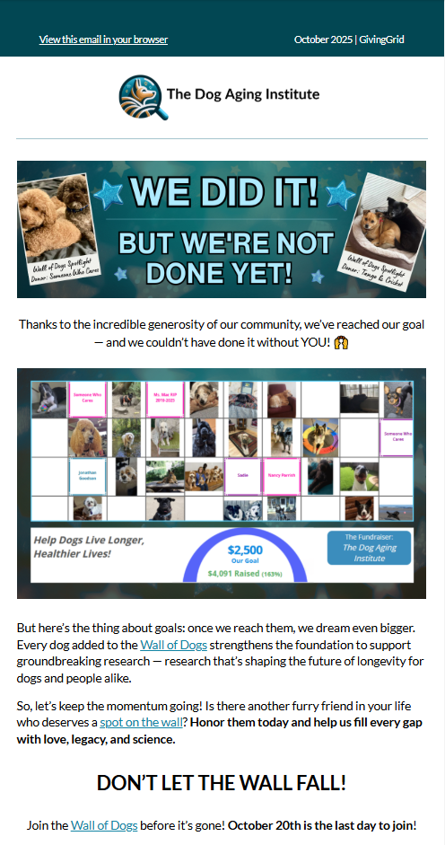 Oct. 2025 | Wall of Dogs Campaign