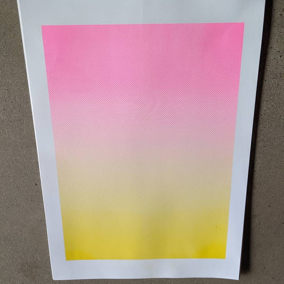 If the brief was &quot;make something reminiscent of those bad KMart board shorts your Mum bought you in the late 80's&quot; then this piece is on its way. 

#risograph #gradient #surfart #sunshinecoastartist #generativeart