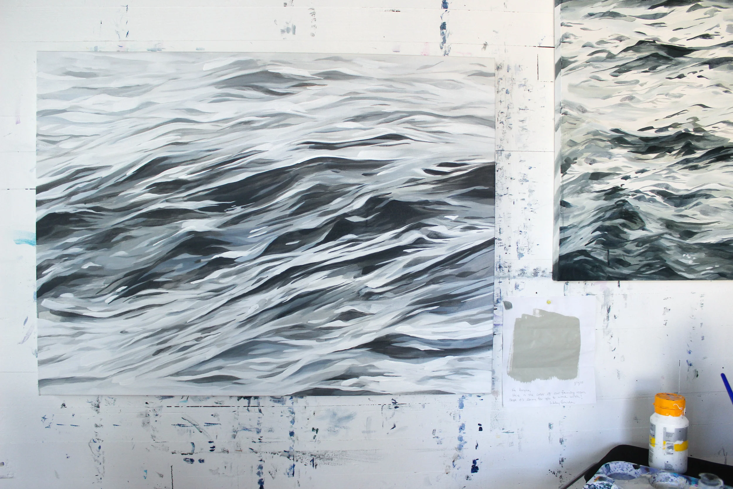 "Water Folds" 30x40" acrylic on canvas