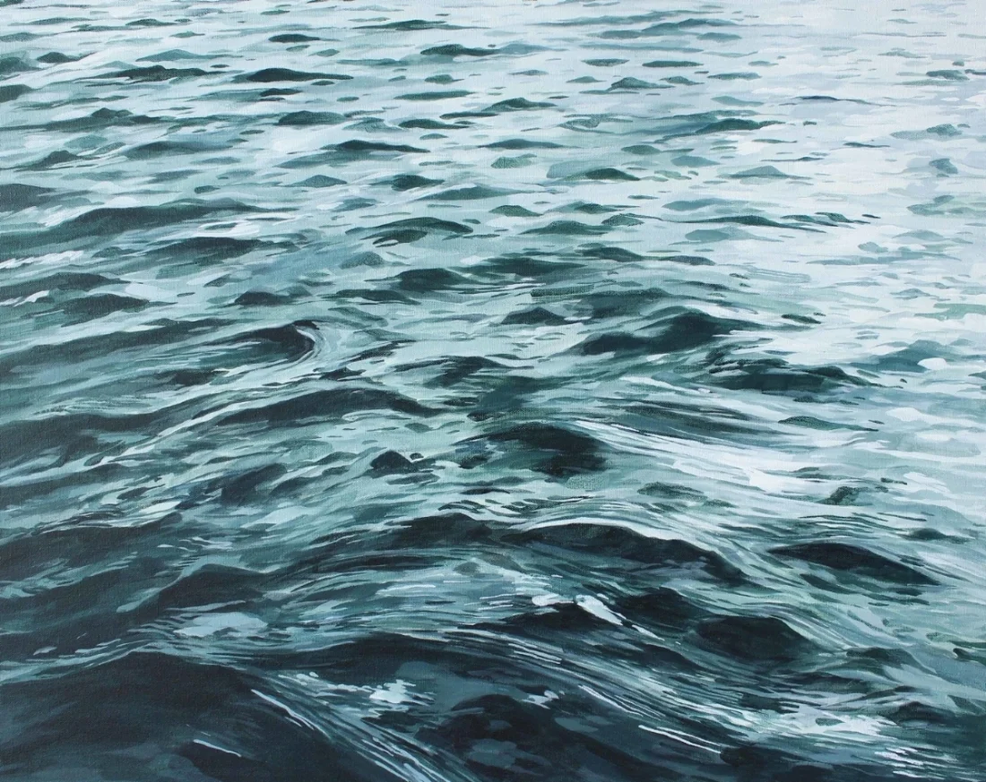 SOLD --- Teal Reflections , 24x30", Acrylic on Canvas, available at The Captains Daughters, $900