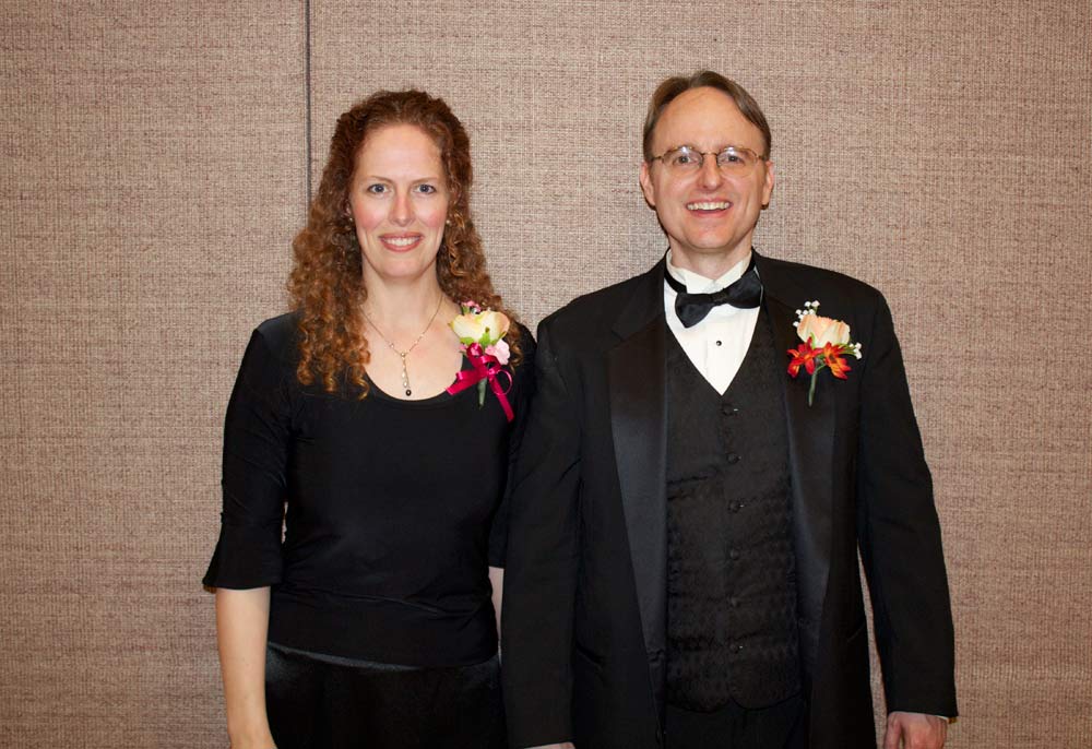 Avanti Orchestra conductor, Michelle Willis with Timpanogos Chorale conductor, Brett Rasmussen.