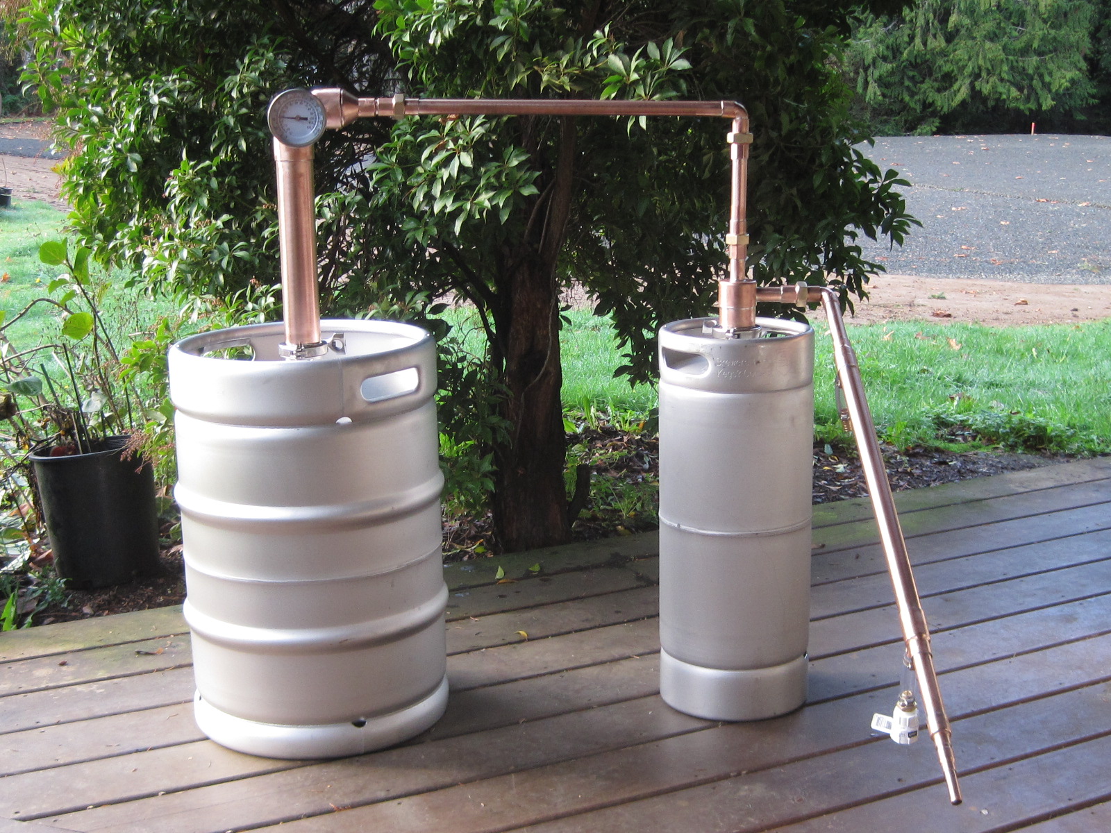 Beer Keg Kit 2" inch Copper Moonshine Still Pot Reflux Distillation Column 