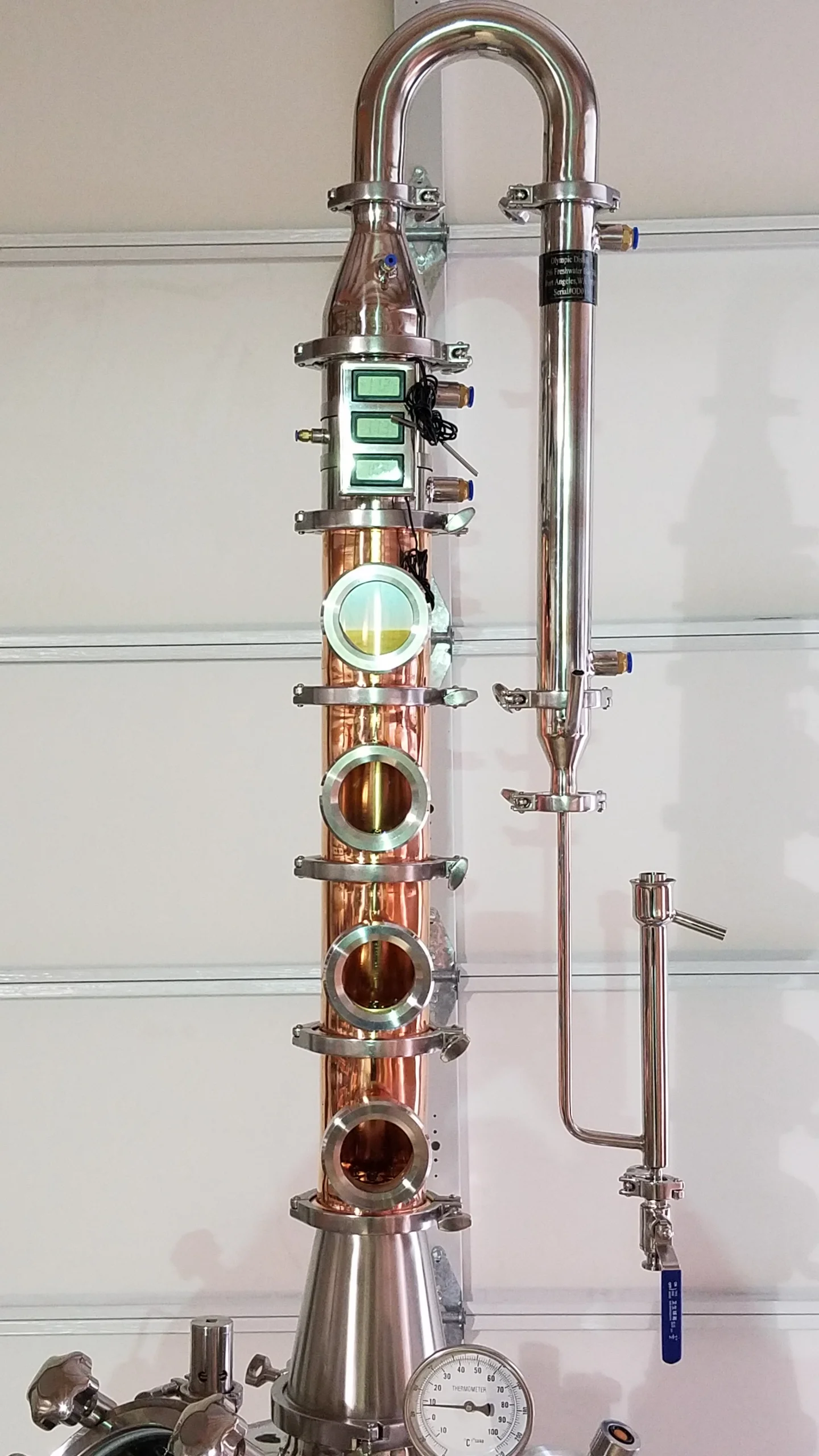 Jacketed Flute Still 26 gallon 4 inch Column — Moonshine Stills and Micro Distillery Equipment