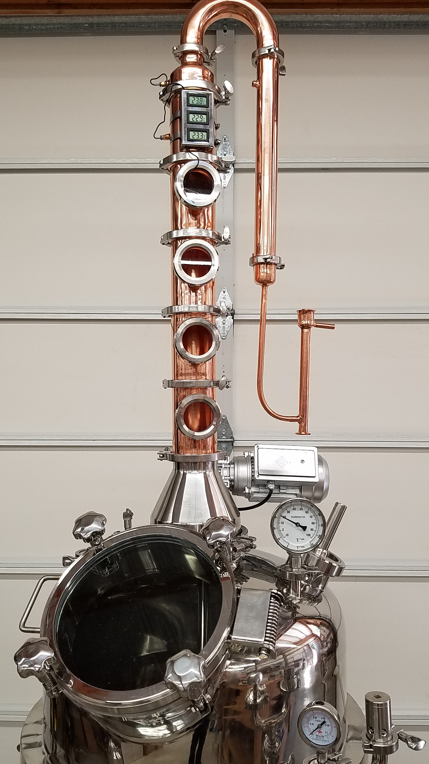 Jacketed Flute Still 53 gallon 4 inch Column — Moonshine Stills and Micro Distillery Equipment