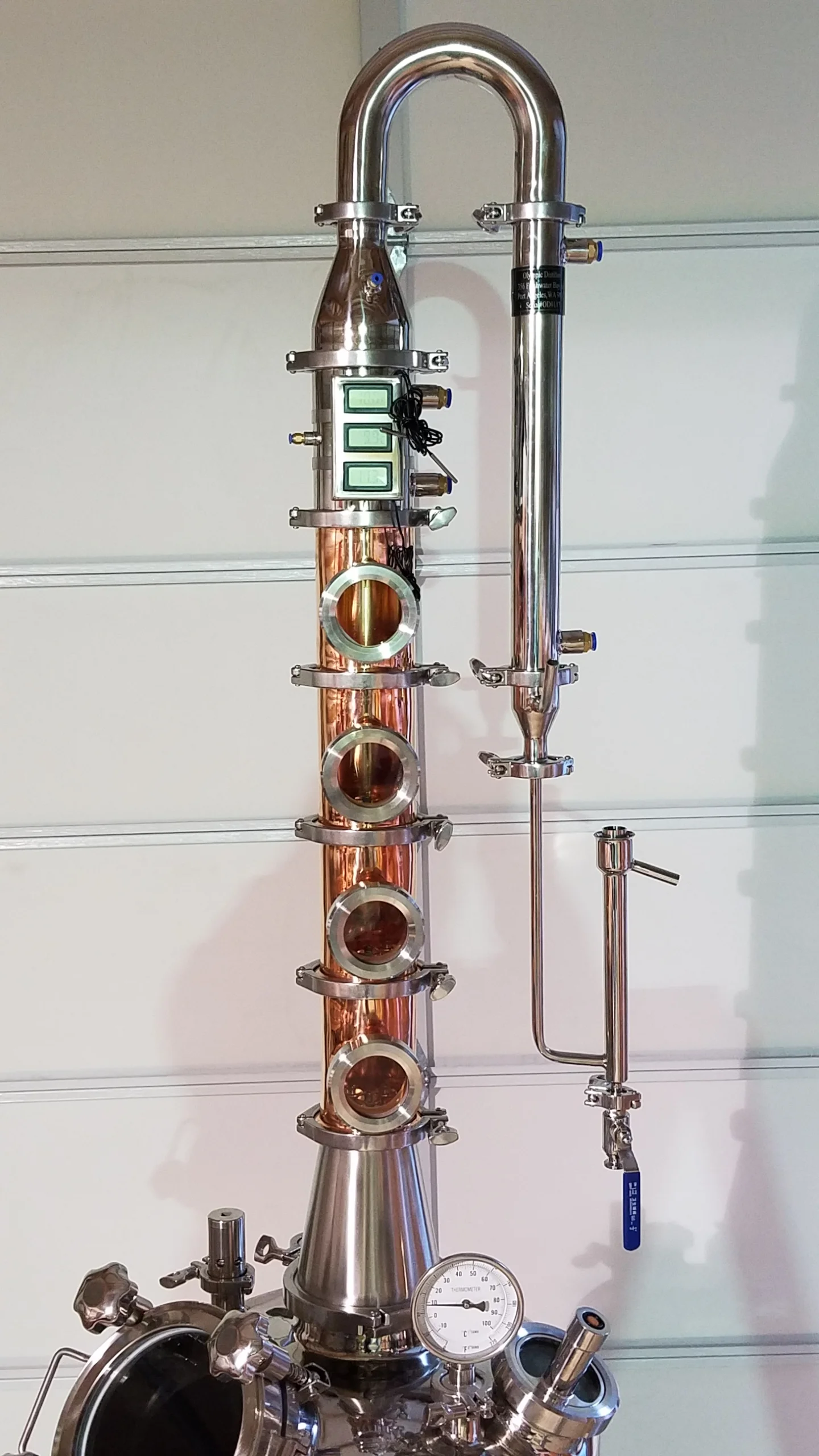 Jacketed Flute Still 53 gallon 4 inch Column — Moonshine Stills and Micro Distillery Equipment