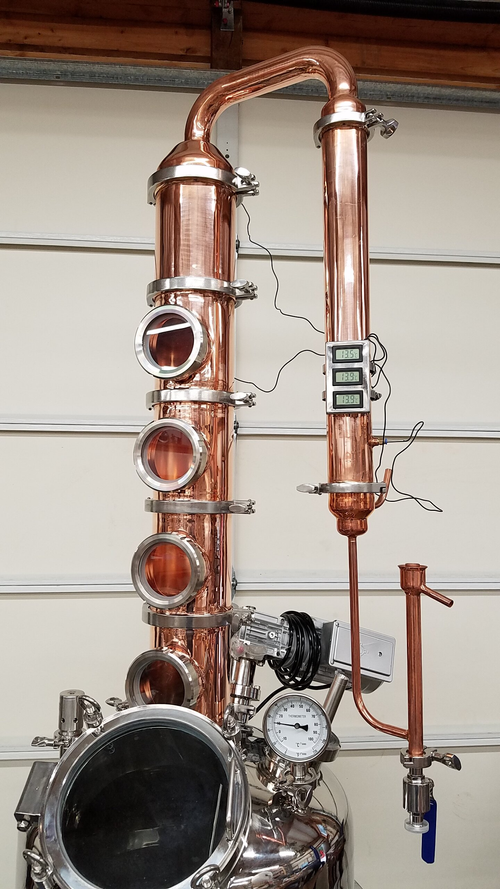 その他 silver970 Jacketed Flute Still - 53 gallon - 6 inch Copper Column