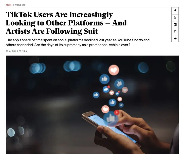TikTok Users Are Increasingly Looking to Other Platforms — And Artists Are Following Suit