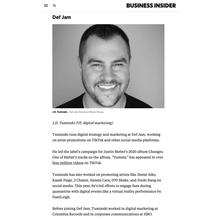 Business Insider 'TikTok Power Player'