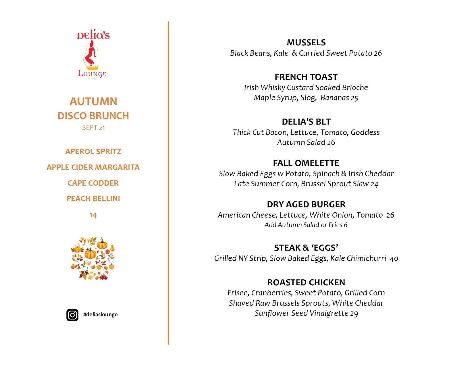 Delia's Autumn Disco Brunch