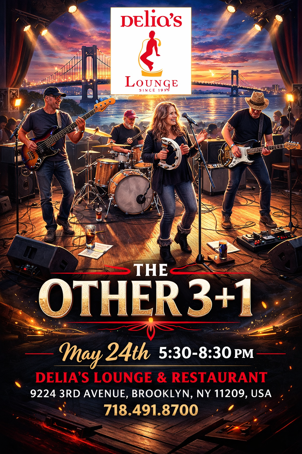 Live music with The Other 3 +1 Band playing Sunday at 5:30