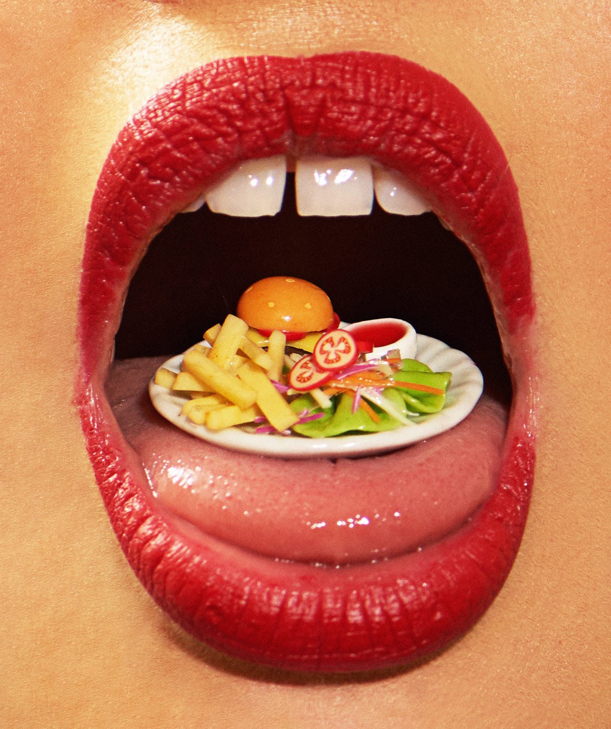 Conceptual Commercial photographer Nik Williams in Los Angeles California - Burger and Fries 