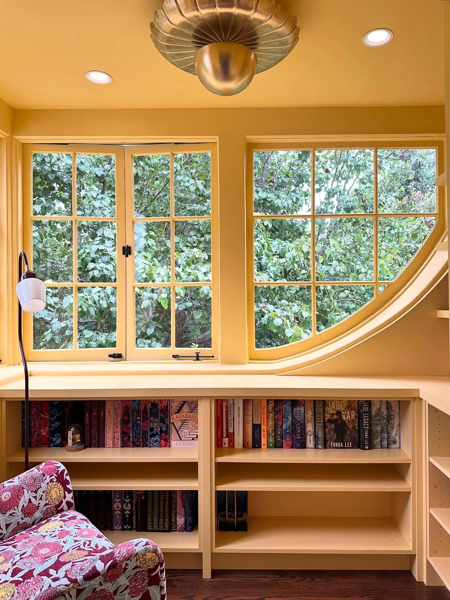 Celebrating the &ldquo;almost done&rdquo; moments. 

When we first walked this space, the clients were going to hold on redoing this space. I was sad. It was so ideal for a whimsical reading nook. Glad that they changed their minds ands hit it with a