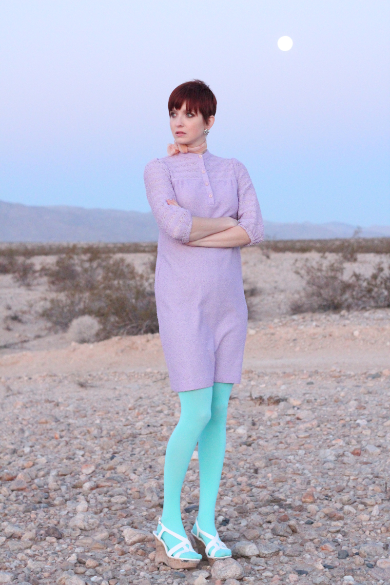 Vintage 60s Pastel Lavender Mod Dress