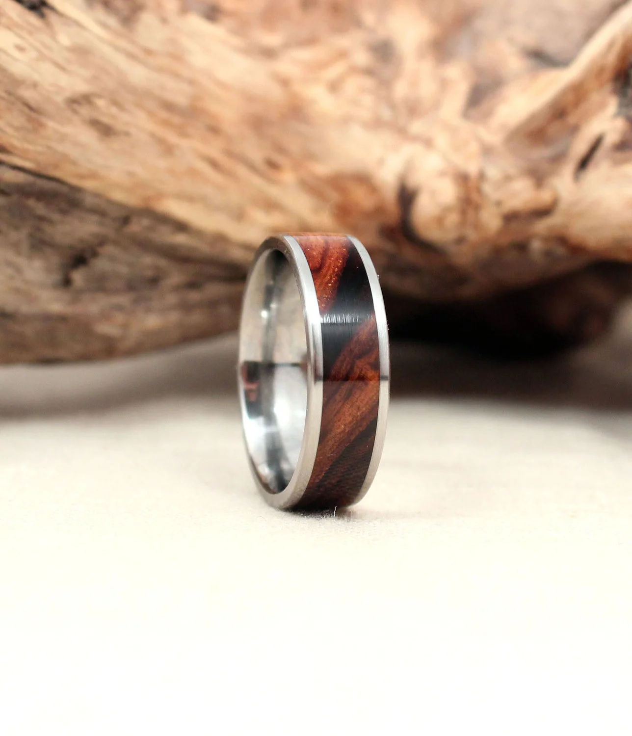 Arizona Desert Ironwood Wood Ring Lined With Titanium