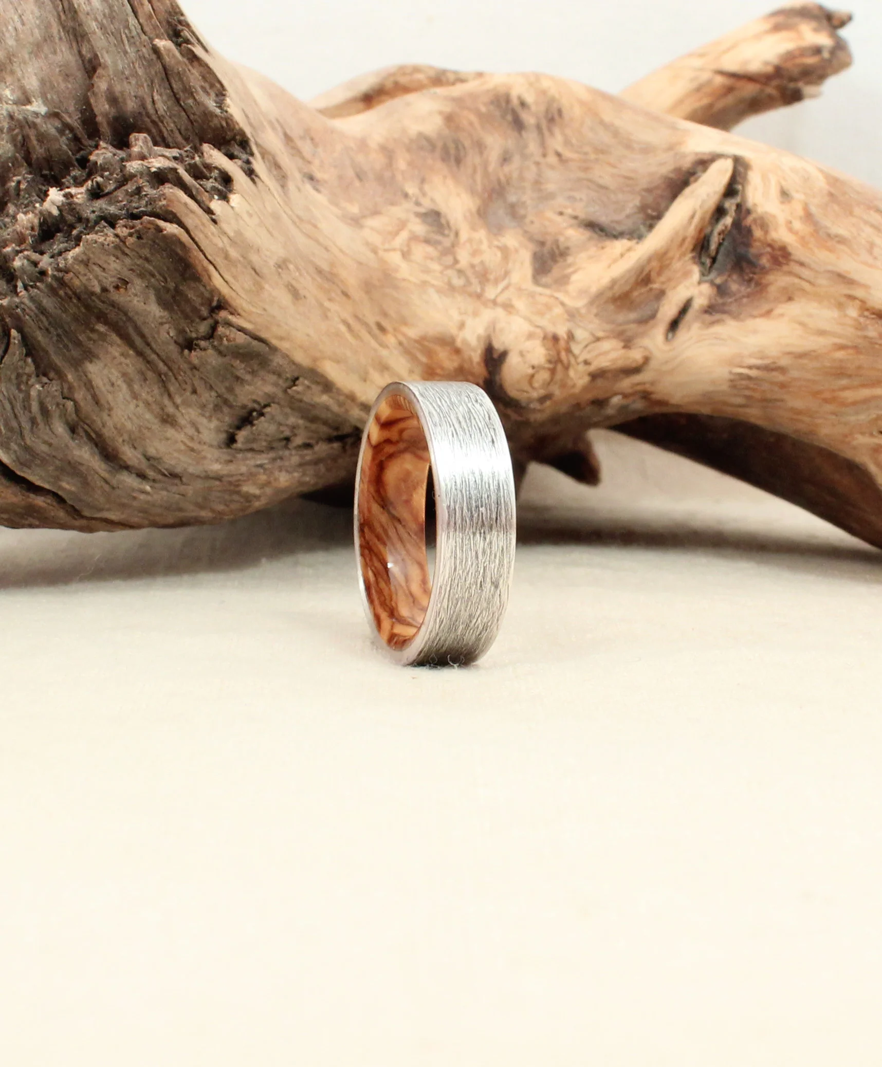 Bethlehem Olivewood and Textured, Rusticated Fine Silver