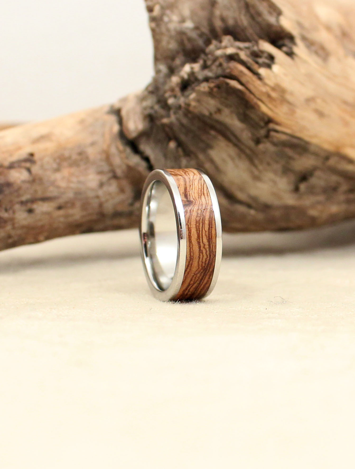 Bethlehem Olivewood Lined with Cobalt Ring — WedgeWood Rings