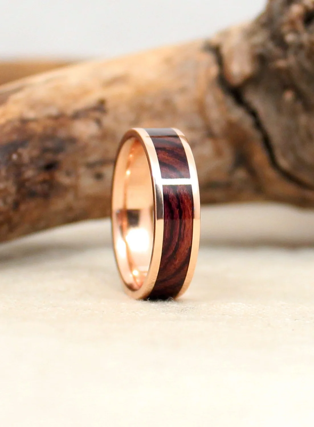 gold and wood ring