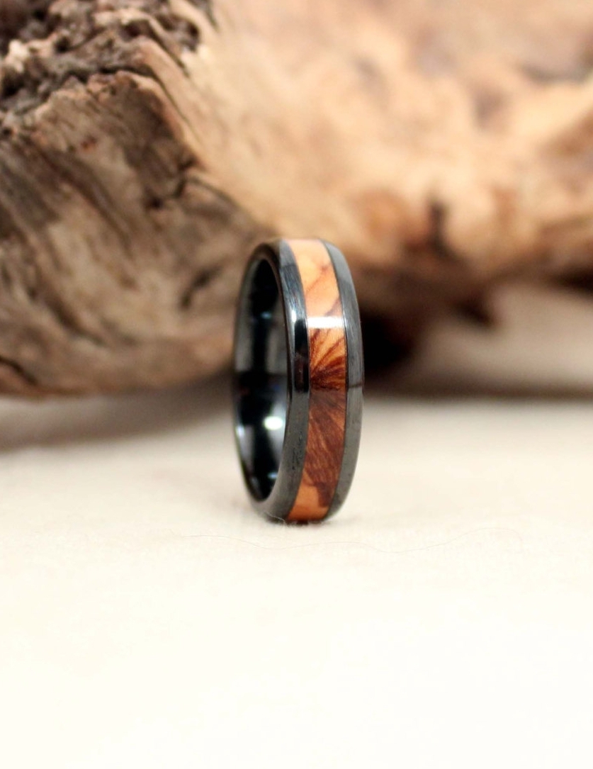 Rose Gold and Bethlehem Olive Wooden Ring — Wedgewood Rings