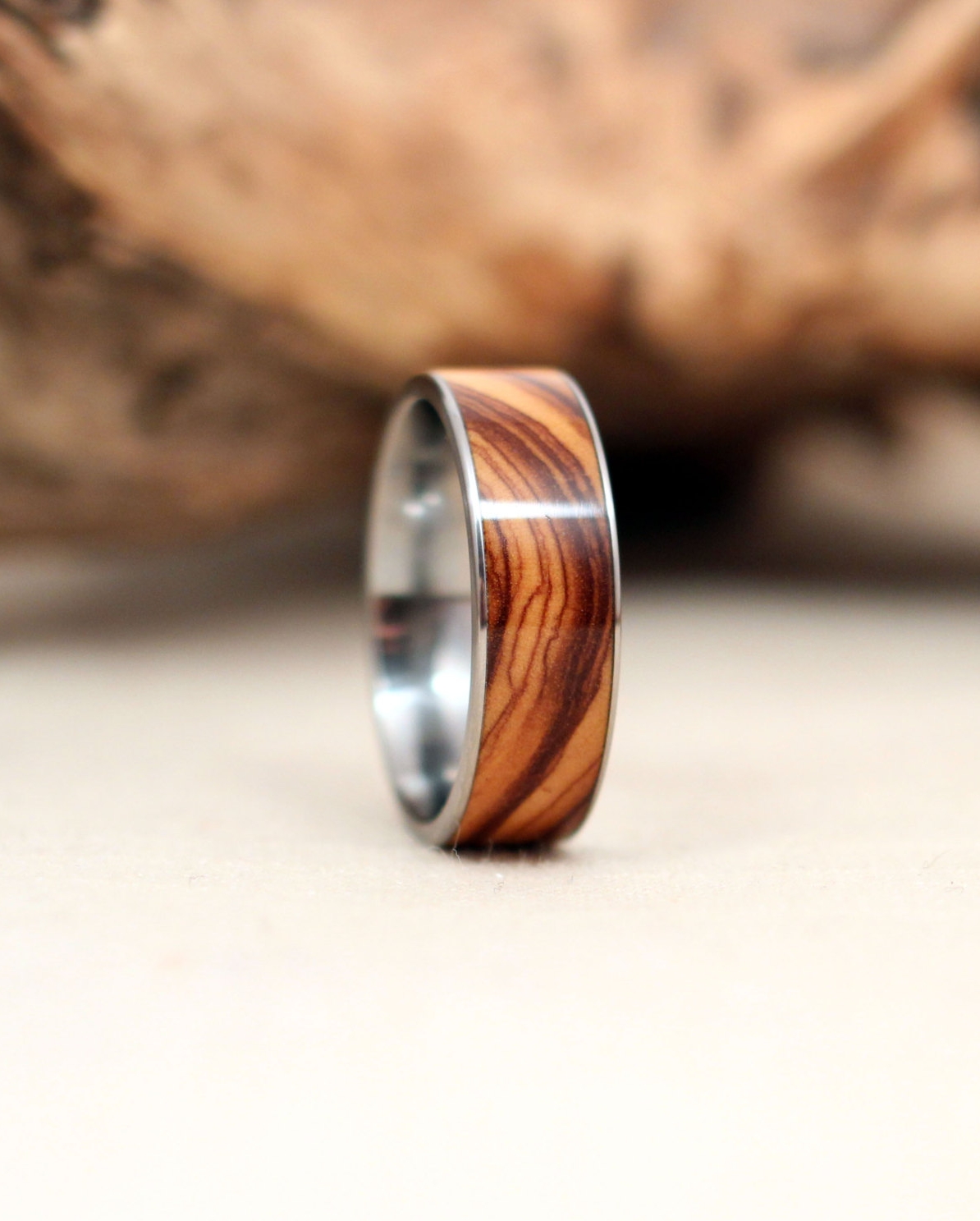 Kingwood & Olive Wood Ring With Abalone Guitar Strings, Wooden Rings, Mens Wood  Rings, Wooden Wedding Rings, Bent Wood Rings, Wooden Ring 