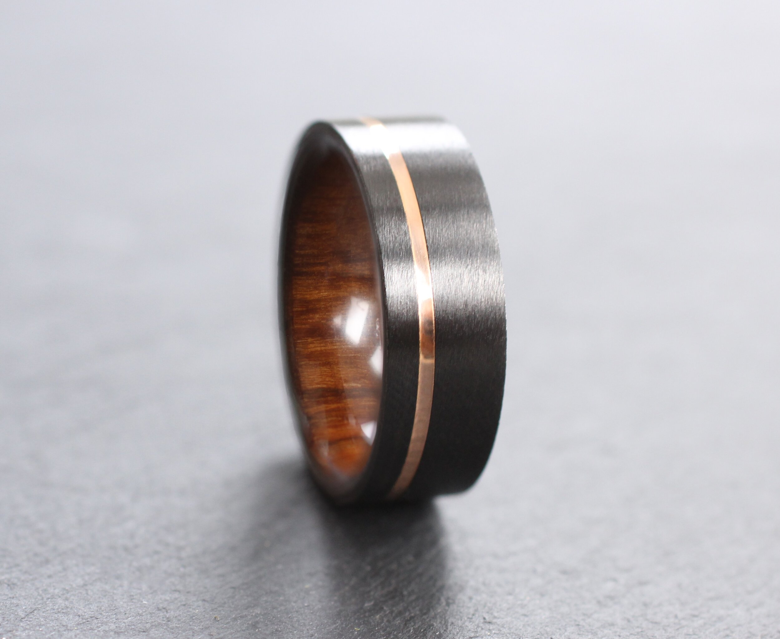 Shop Black Zirconium and Wood Rings