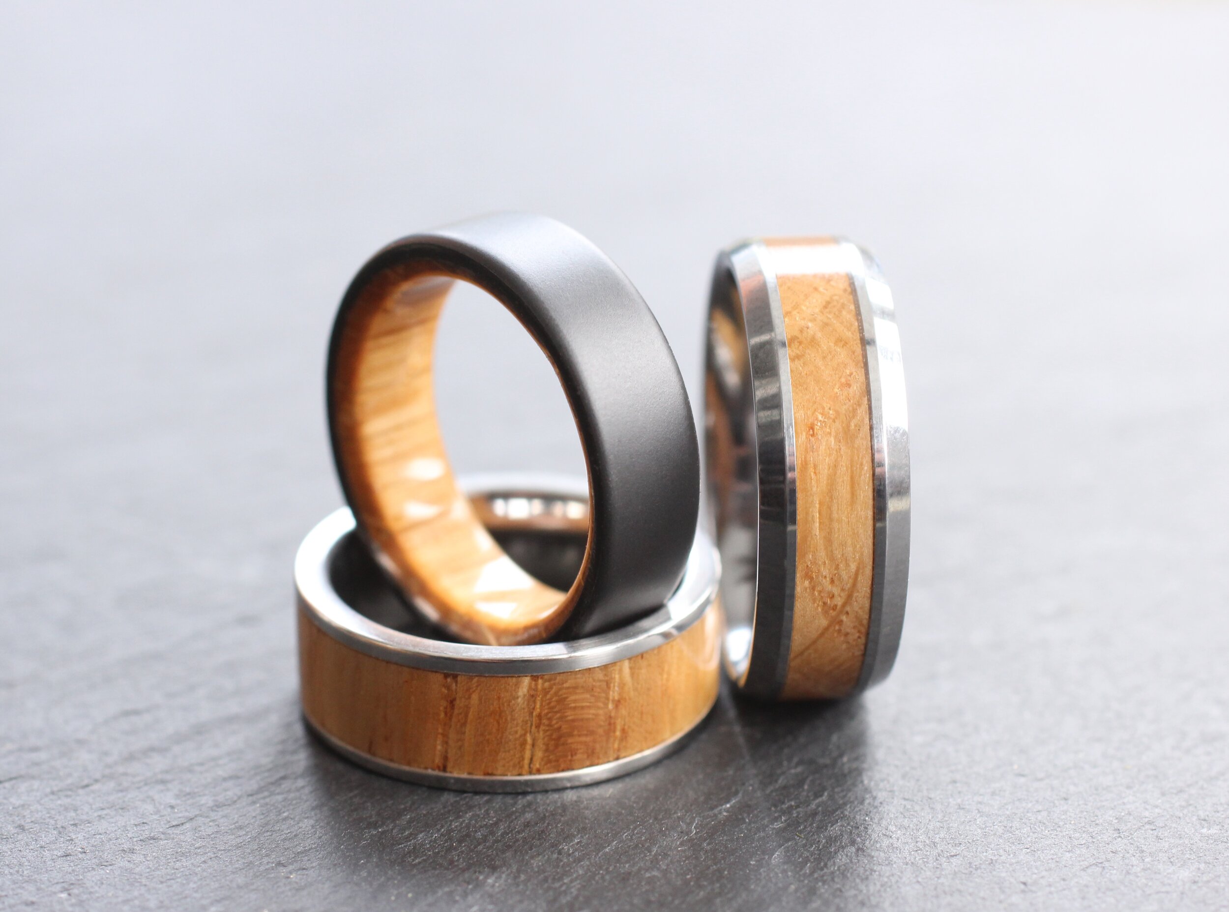 Custom Wood Wedding Rings, Robin Wood Rings
