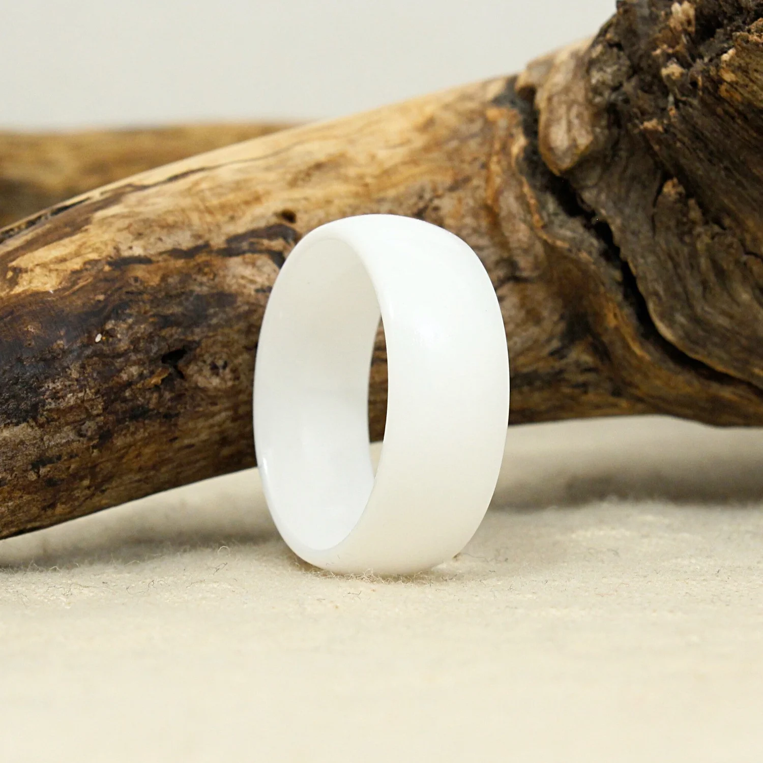 White ceramic wedding ring | Beachweddingtips.com