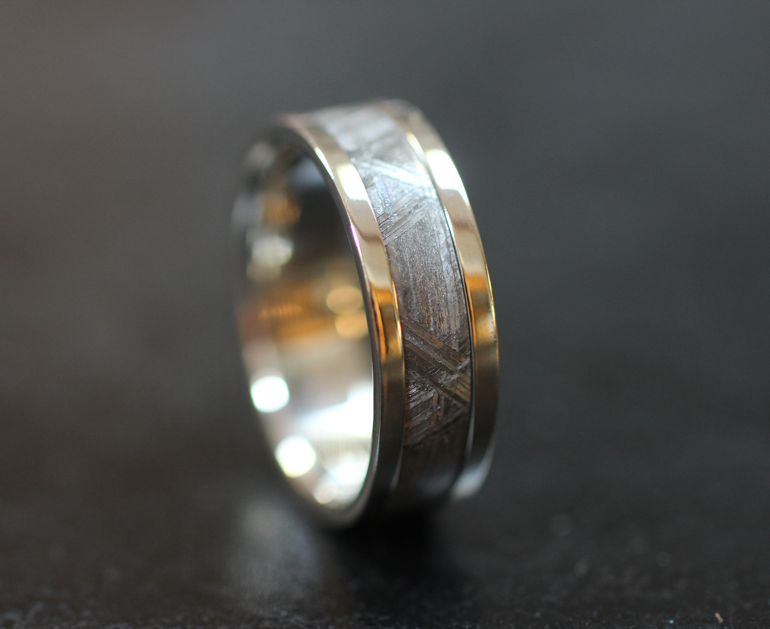doneren plaats woede Gibeon Meteorite and Yellow Gold Ring — WedgeWood Rings