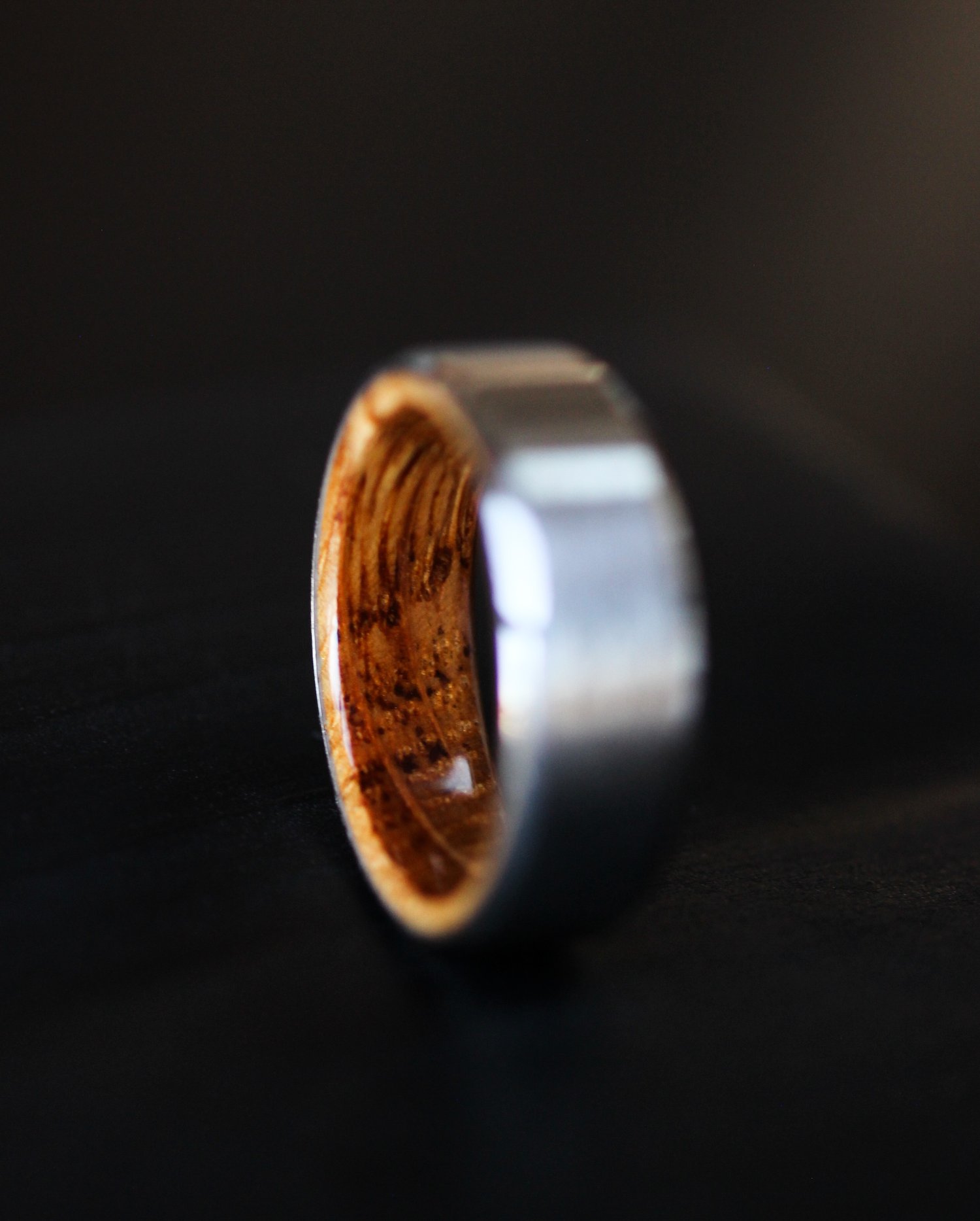 Whiskey Barrel Oak Ring & Matching Necklace. 5 Year Anniversary