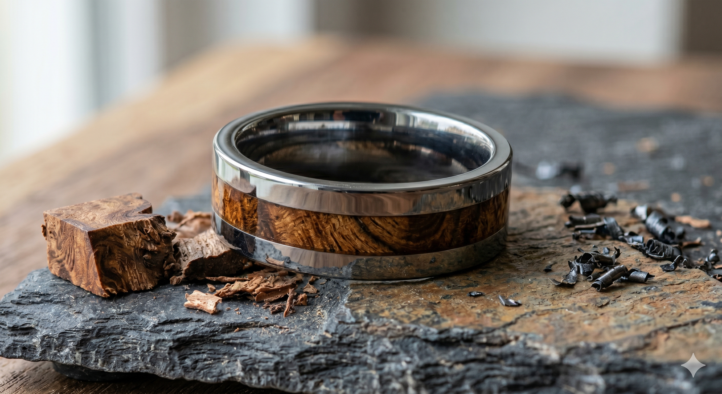 Custom Cobalt and AZ Desert Ironwood Ring