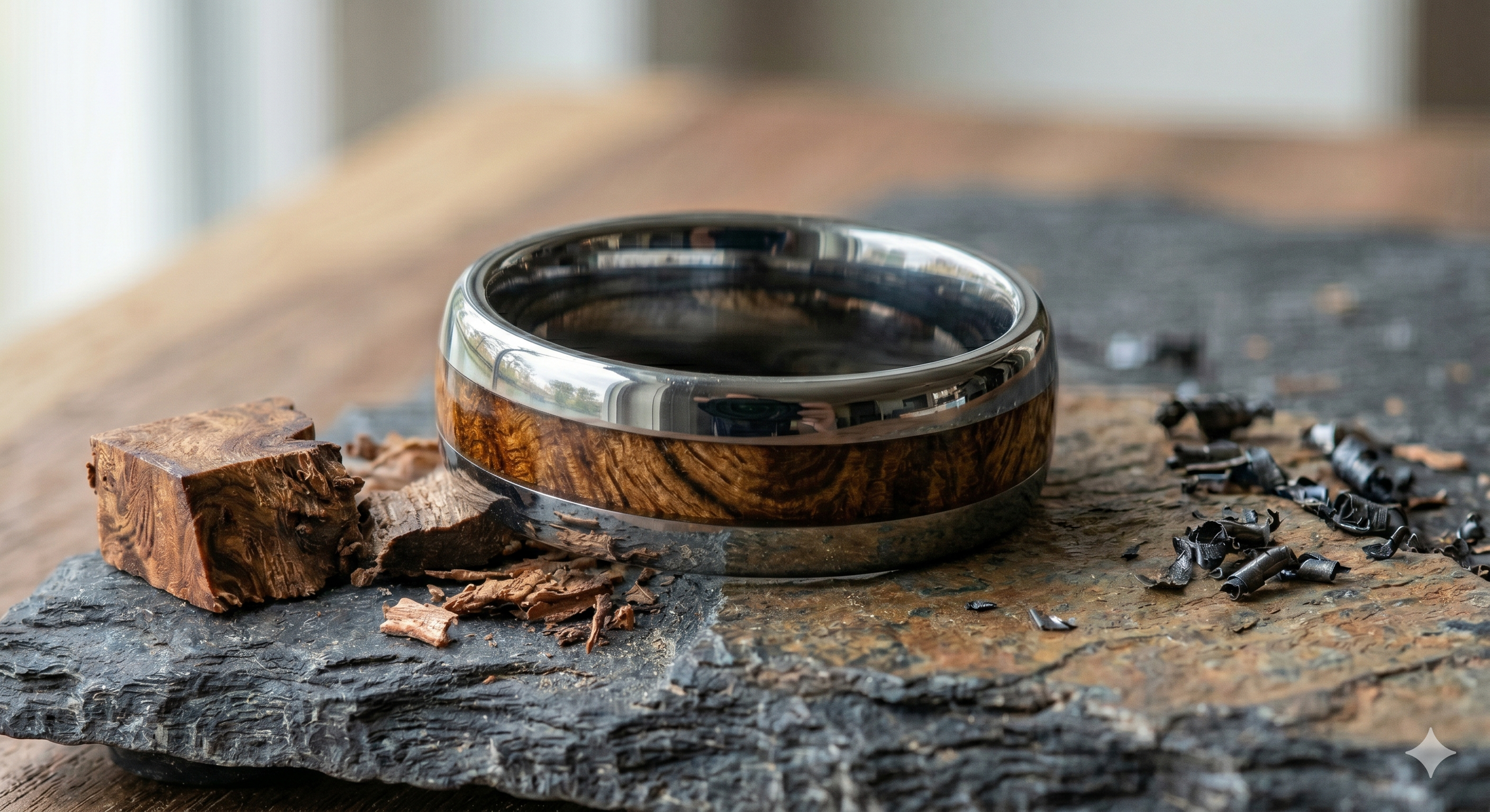 Custom Cobalt and AZ Desert Ironwood Ring