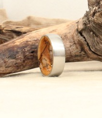 Custom Cobalt and Spalted Tamarind Ring