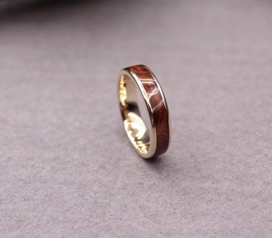 Custom Gold CA Redwood Burl Ring Remake