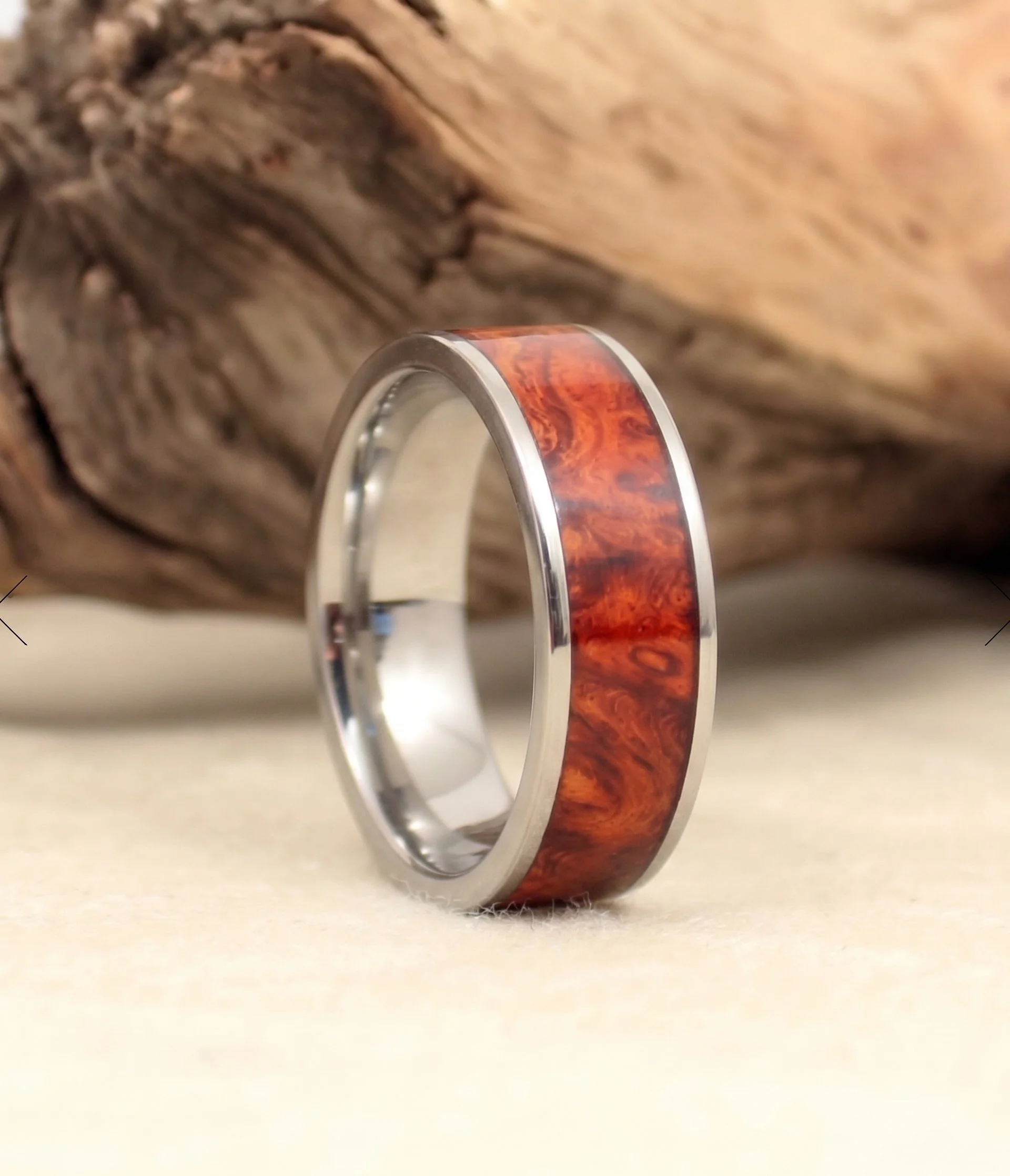 Custom Cobalt and Amboyna Burl Ring