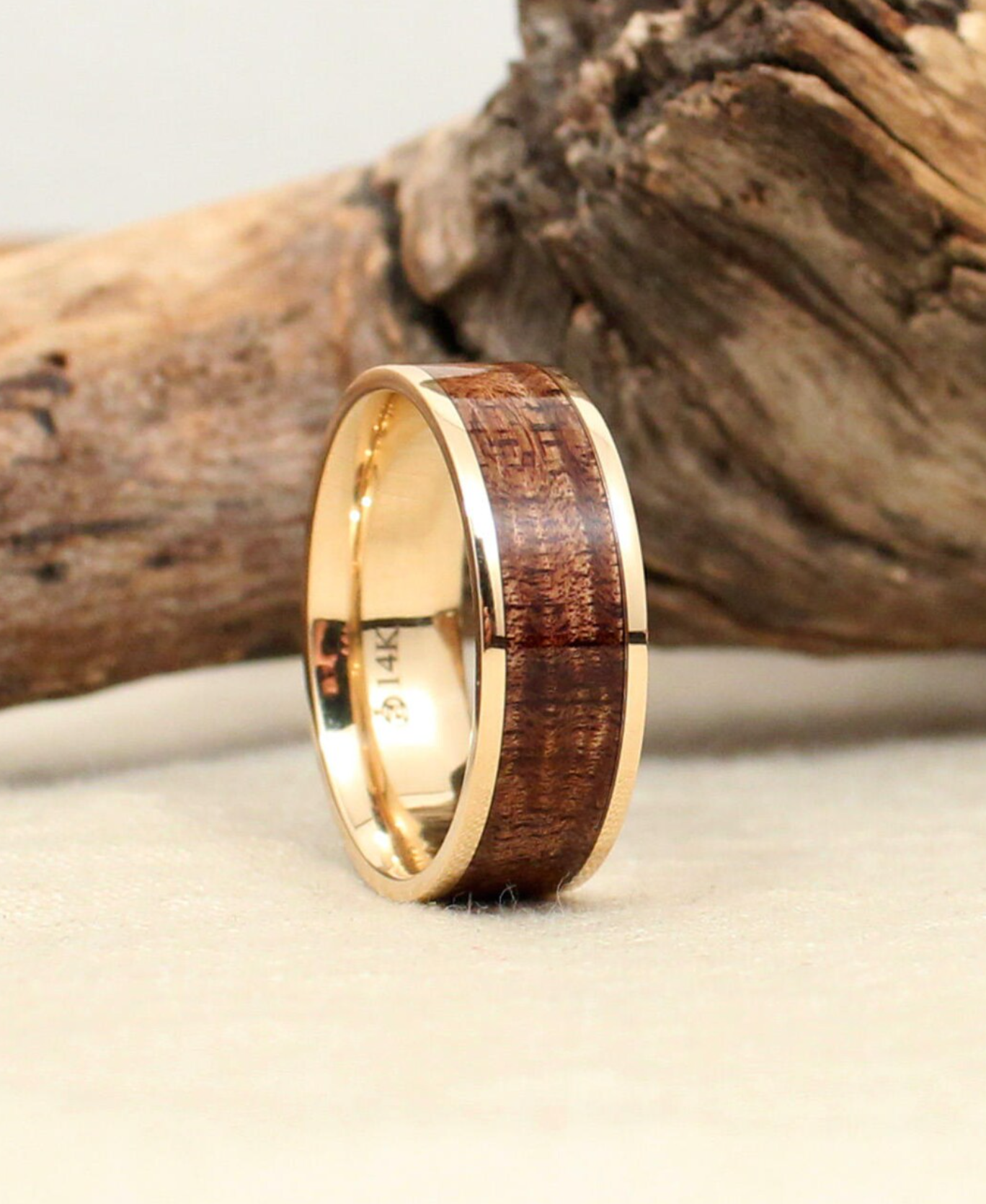 Custom Gold and Koa Ring